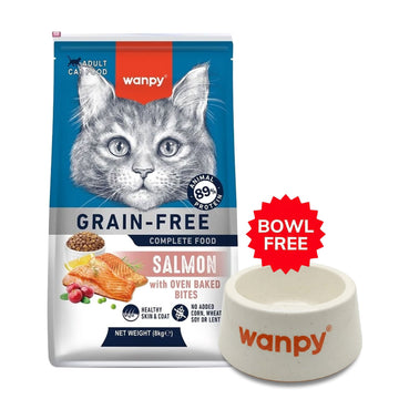 Wanpy Grain Free Complete Food for Adult Cat – Salmon Recipe 8 kg