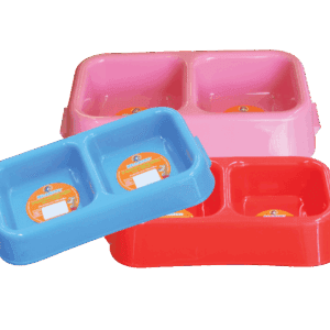 Bearing Twin Pet Bowl Small-mixed colour
