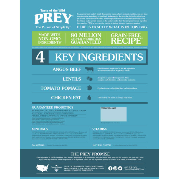 Taste of the Wild: PREY Angus Beef Limited Ingredient Formula