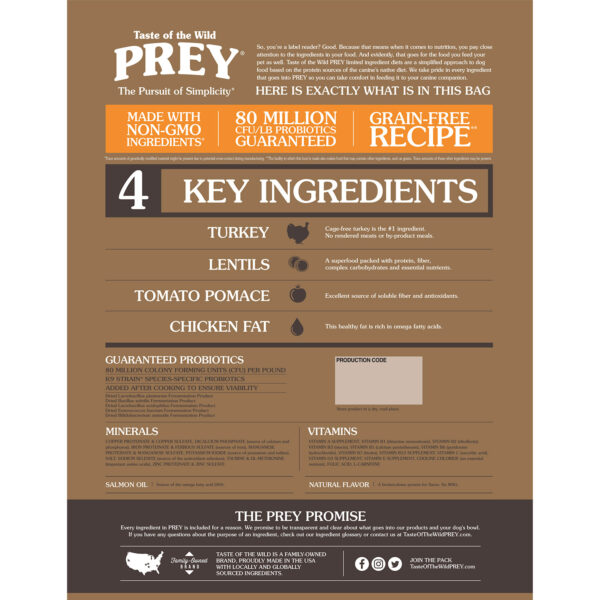 Taste of the Wild: PREY Turkey Limited Ingredient Formula for Dogs