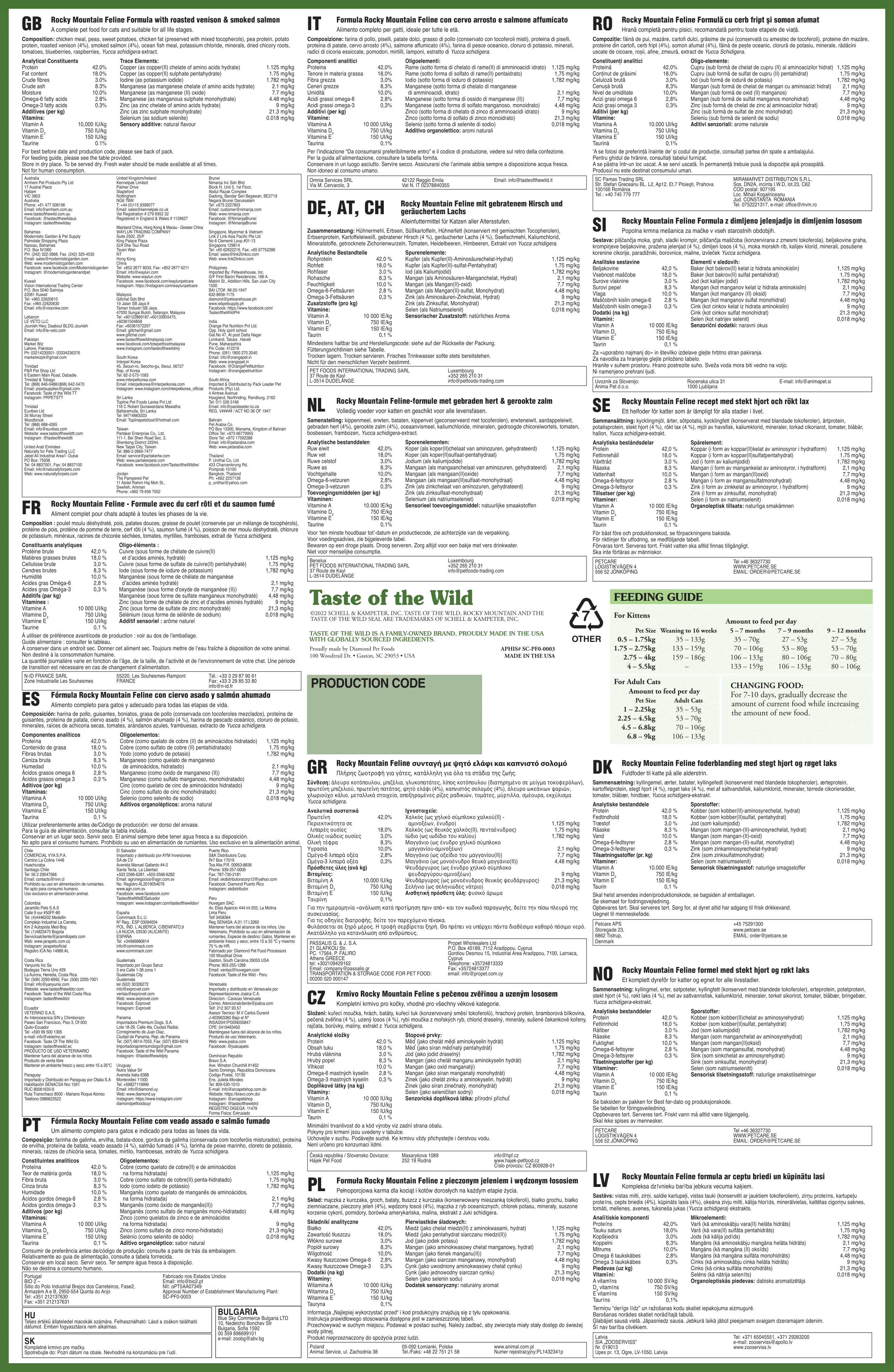 Taste of the Wild - Rocky Mountain Feline Recipe