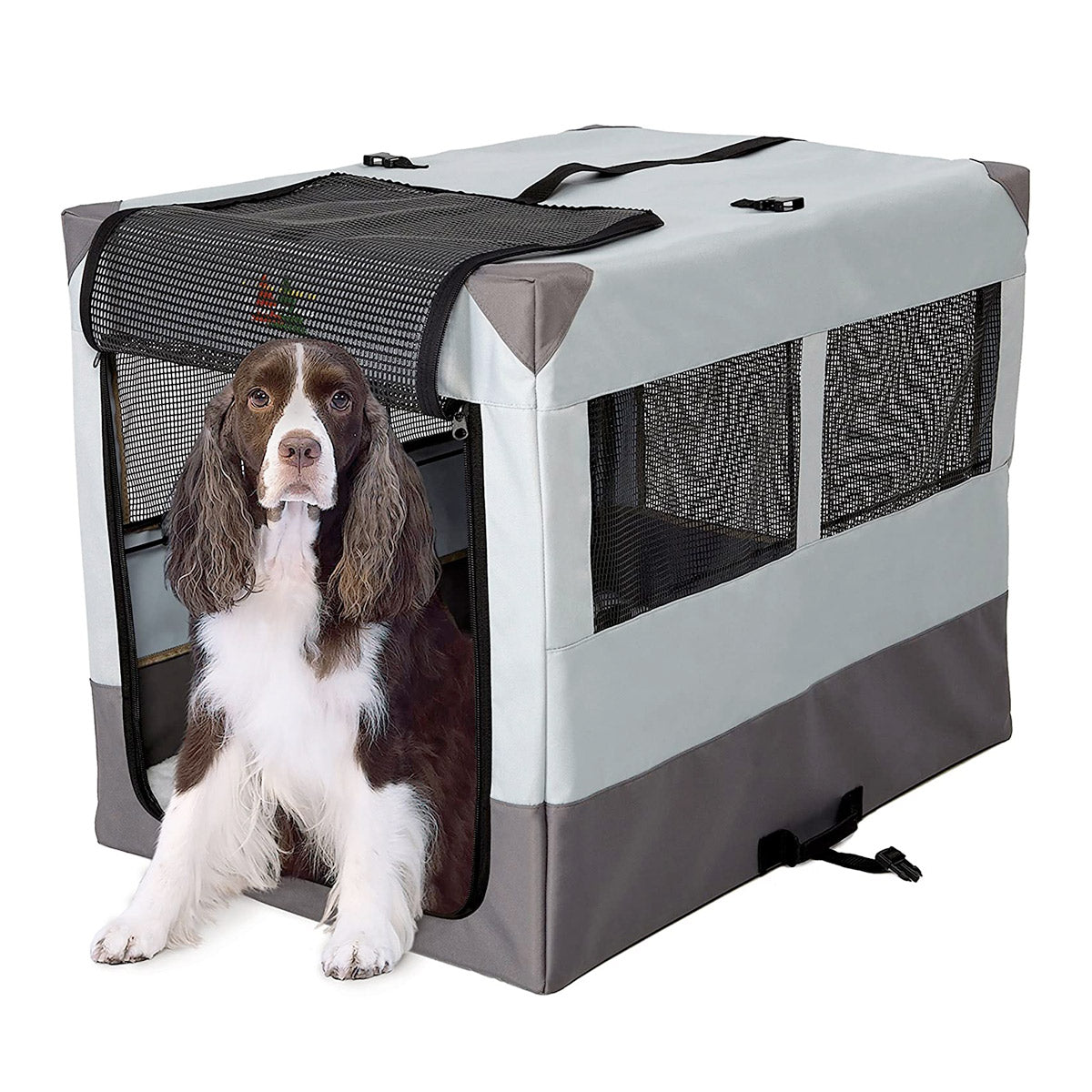 MidWest Canine Camper Sportable Tent Dog Crate, 36″ L X 25.5″ W X 28″ H