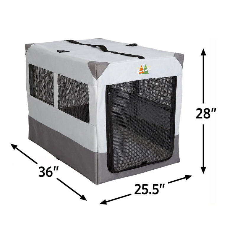 MidWest Canine Camper Sportable Tent Dog Crate, 36″ L X 25.5″ W X 28″ H
