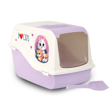 Bergamo Cat Litter Box ARIEL(TOP FREE) with Cat Clipart