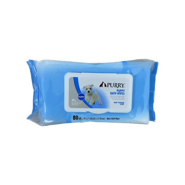 Purry Puppy Bath Wipes With Baby Powder Scent