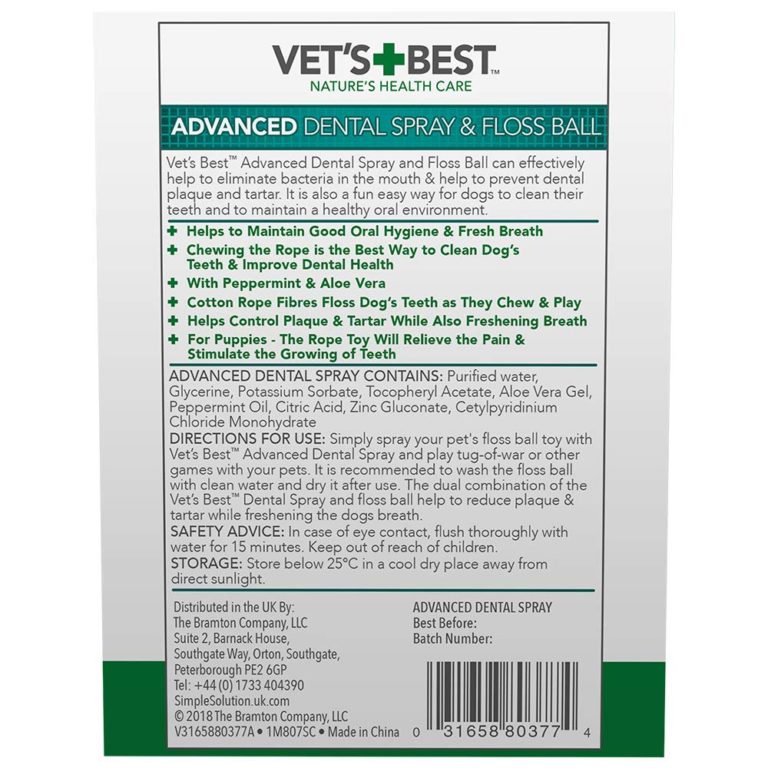 Vet's Best Advanced Dental Spray & Floss Ball for Dogs 120ml