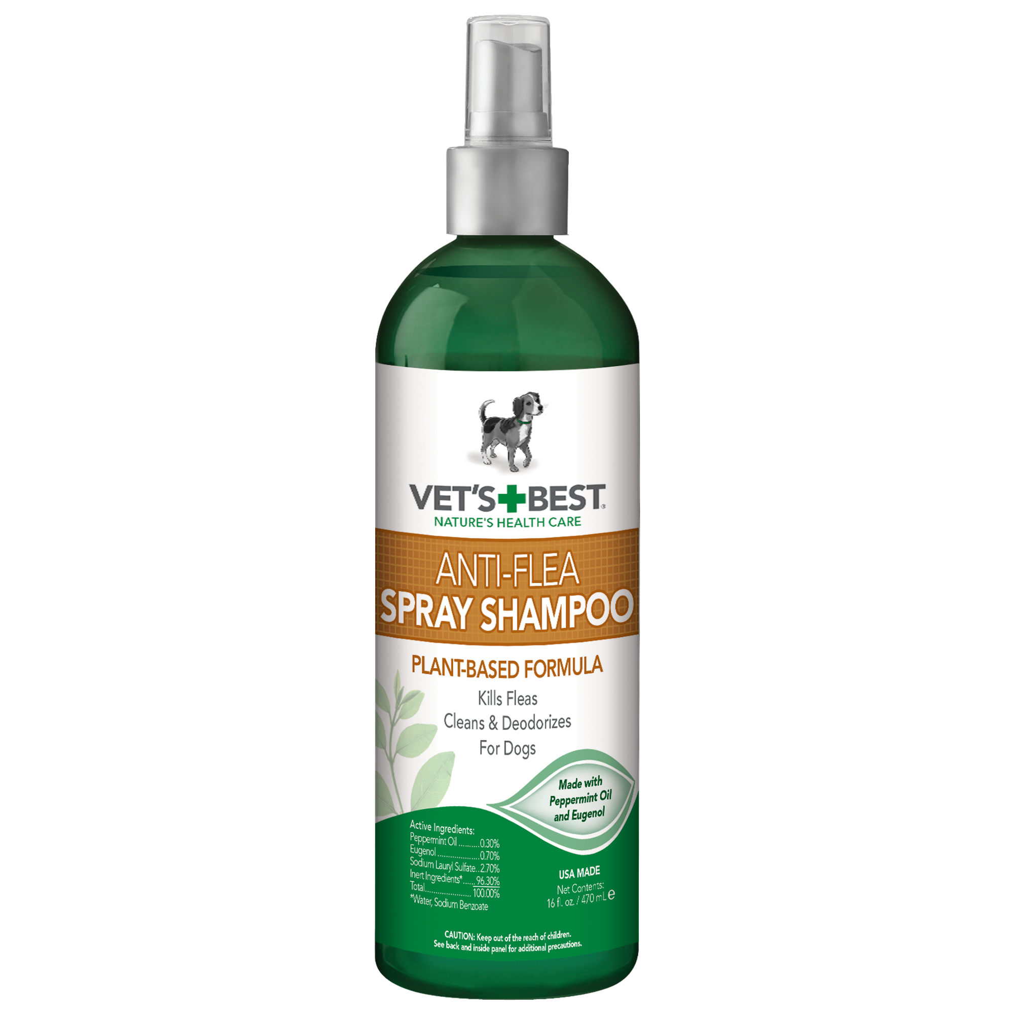 Vet’s Best Natural Anti-Flea Easy Spray Shampoo (16 oz)