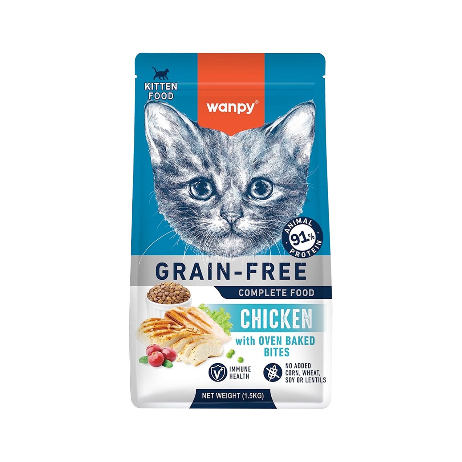 Wanpy Grain Free Complete Food for Kitten – Chicken Recipe 1.5 kg