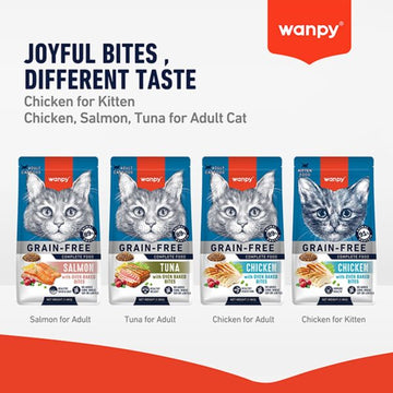 Wanpy Grain Free Complete Food for Adult Cat – Salmon Recipe 500 g