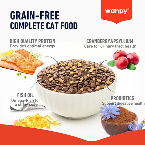 Wanpy Grain Free Complete Food for Adult Cat – Salmon Recipe 8 kg