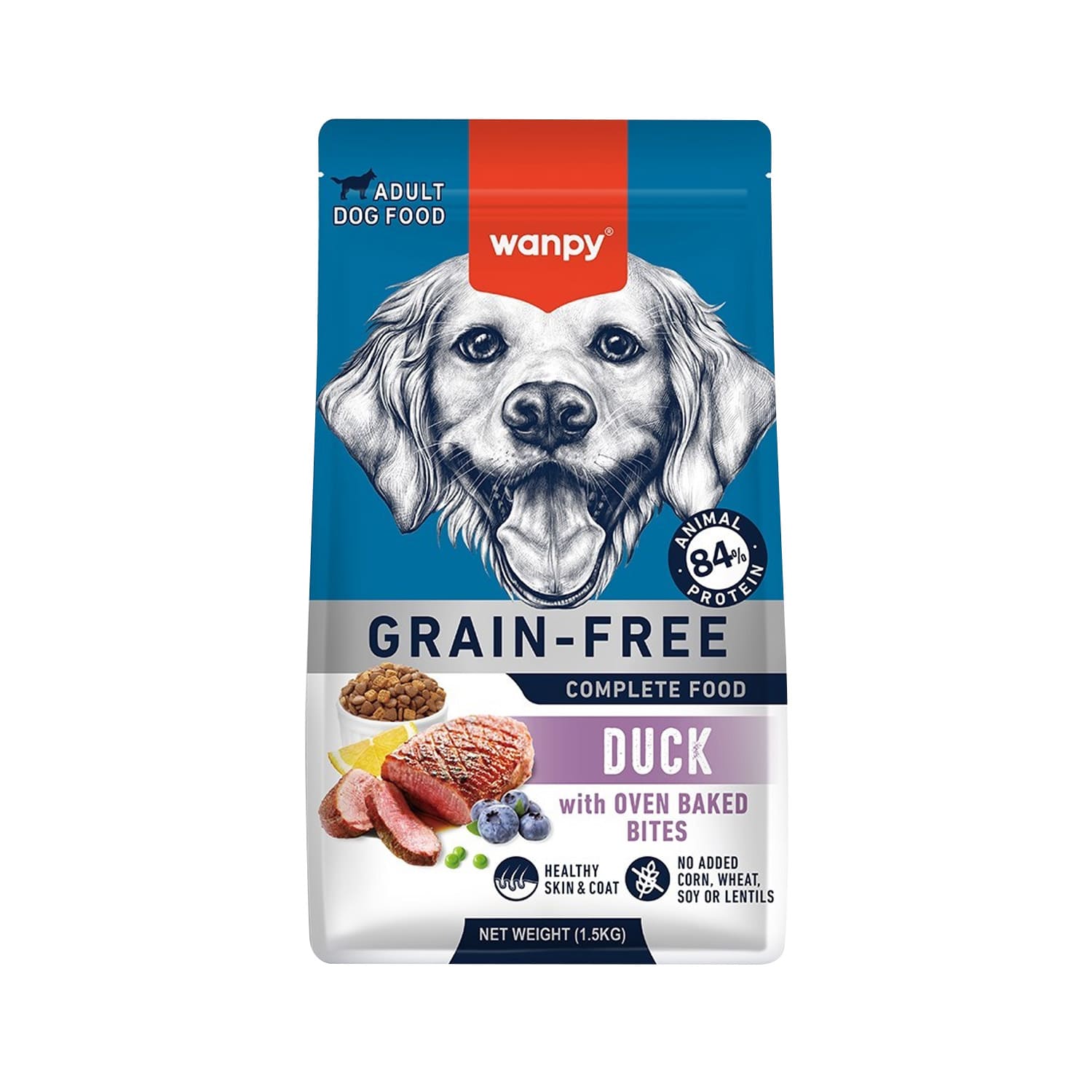 Wanpy Grain Free Complete Food for Adult Dog – Duck Recipe 1.5 kg