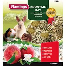 Flamingo Natural Mountain Hay with Sweet Apple Small Animal Food 500g