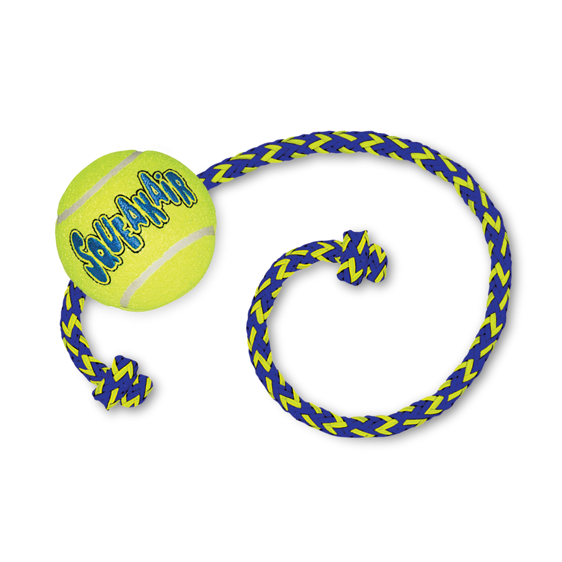 Kong SqueakAir Ball w/ Rope Dog Toy