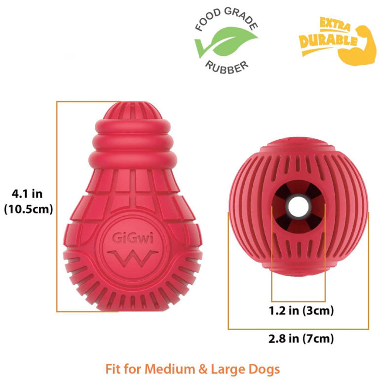 GiGwi Red Bulb Dispensing Treat Dog Toy – Medium