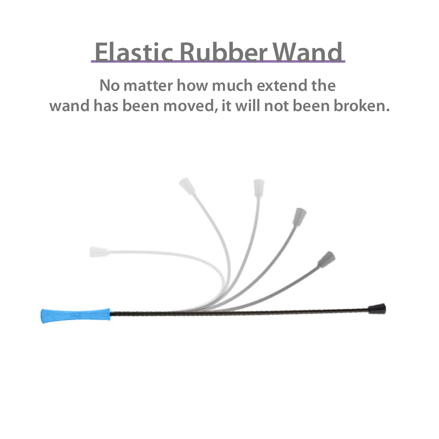 GiGwi Catwand Feather Teaser with natural feather, plush tail and TPR handle