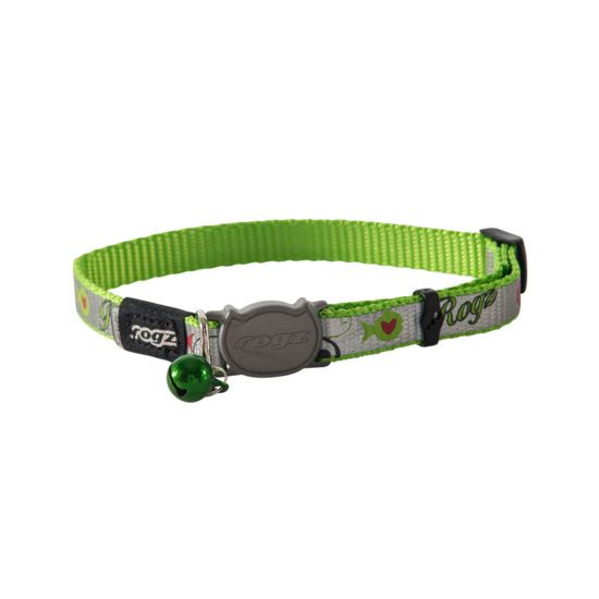 Rogz Reflectocat Lime Fish Cat Collar