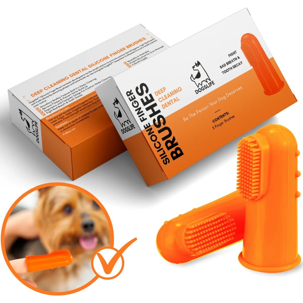 DogsLife Silicone Finger Dental Brushes Dog