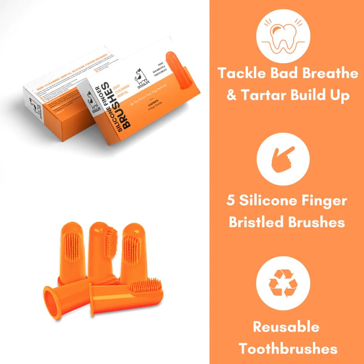 DogsLife Silicone Finger Dental Brushes Dog