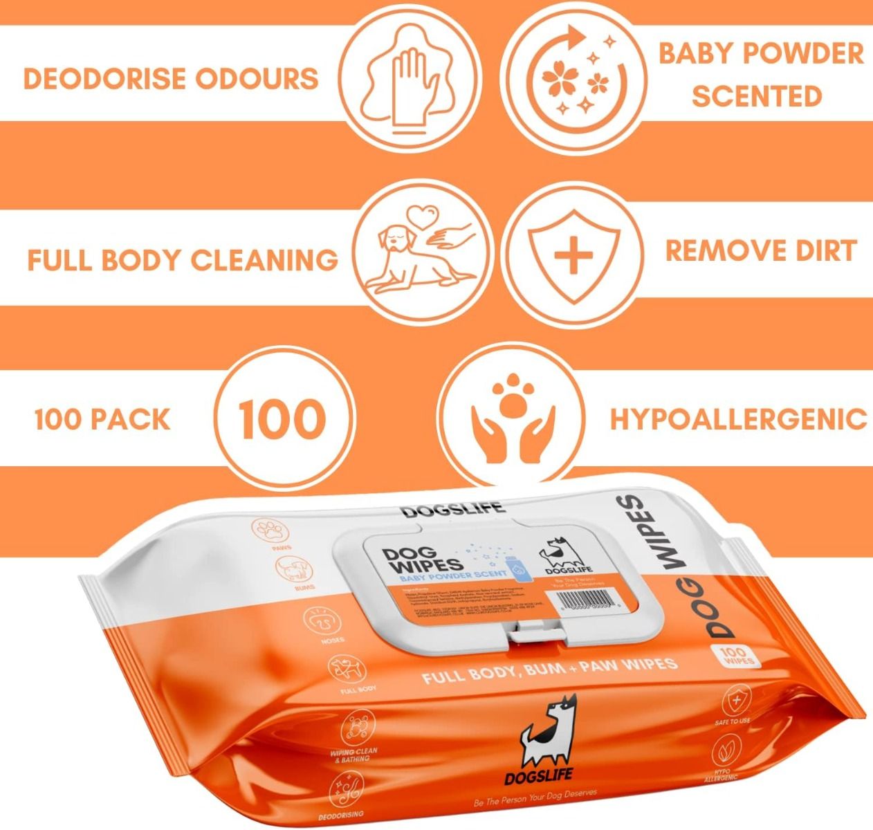 DogsLife Scented Grooming Dog Wipes 100pcs