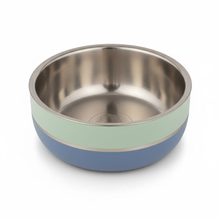 Saluki Stainless Steel Double Wall Dog Bowls – Two Tone
