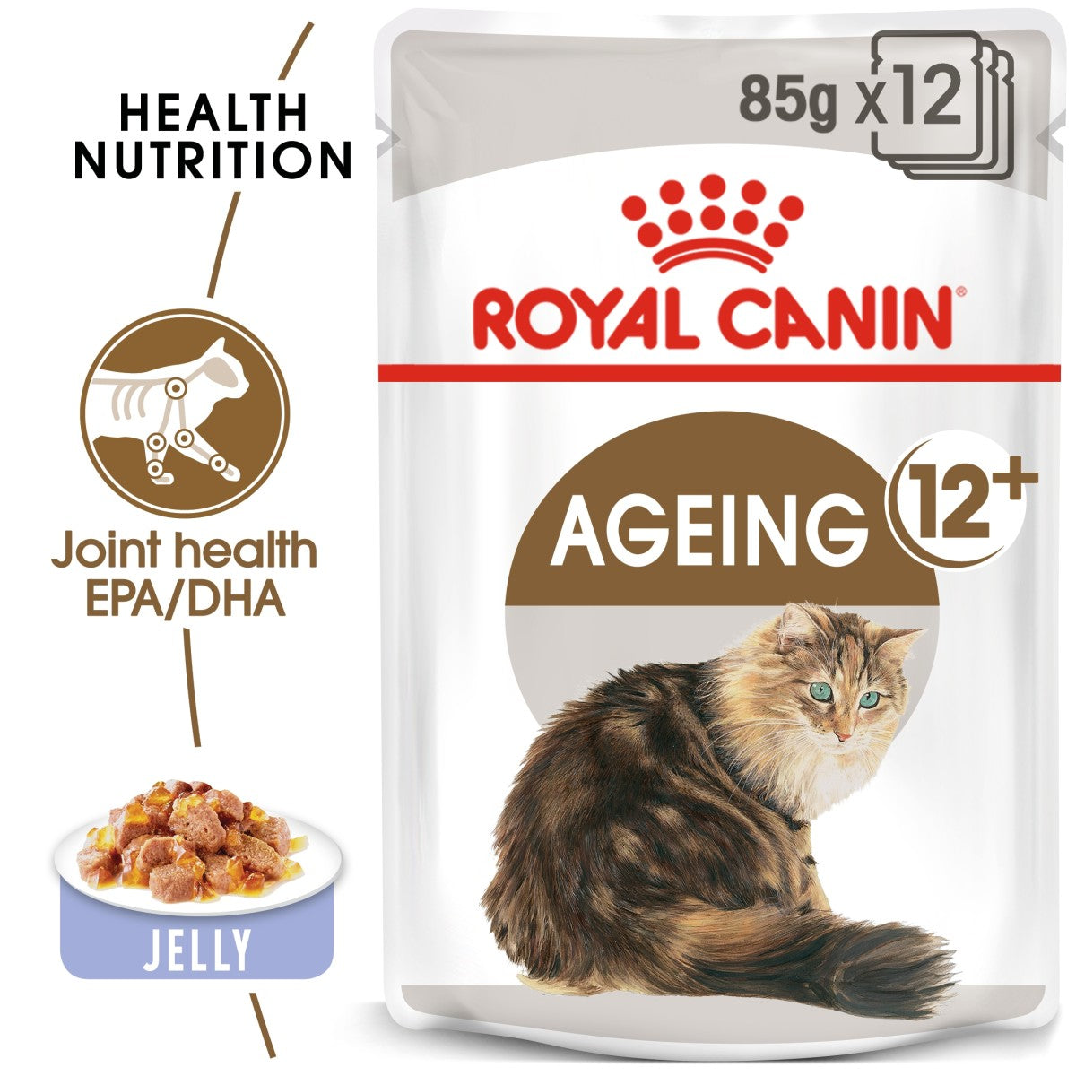 Royal Canin Feline Health Nutrition Ageing 12+ Jelly (Wet Food - Pouches) 12 x 85 g