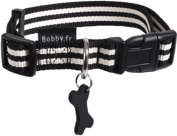 Bobby Collar Stripe Black Large