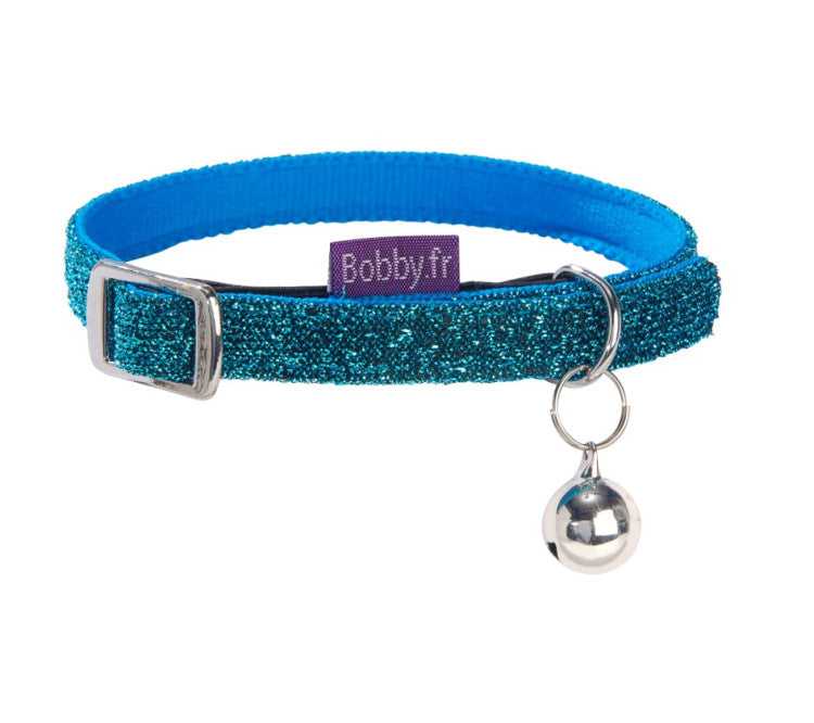 Bobby Disco Cat Collar Blue, XSmall