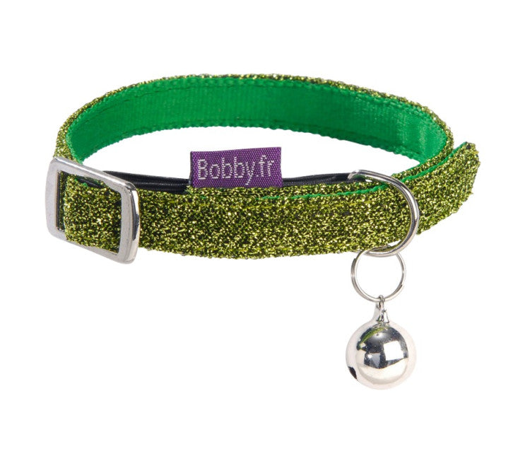 Bobby Disco Cat Collar Green, XSmall