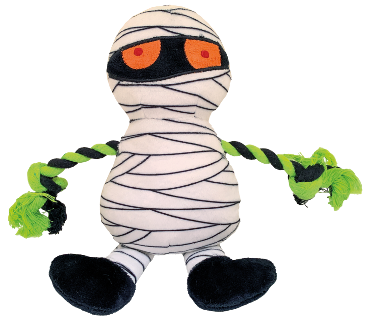 Bobby Dog Toy Fright Mummy W/ Rope 26cm