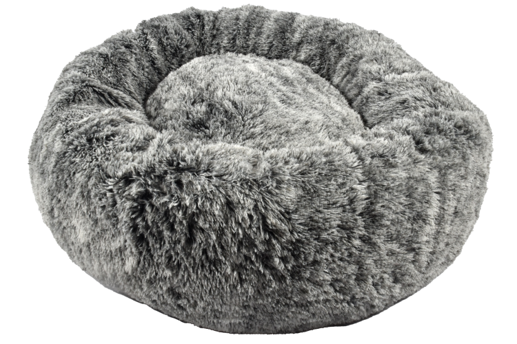 Bobby Donut Furry Pet Bed Bicolour Black, Small