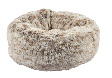 Bobby Donut Furry Pet Bed Grey, Medium