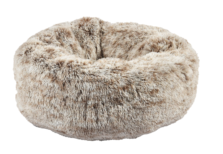 Bobby Donut Furry Pet Bed Grey, Medium
