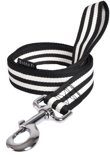 Bobby Leash Stripe Black Small and Medium