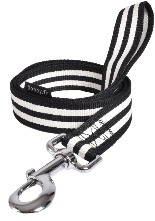 Bobby Leash Stripe Black Small and Medium