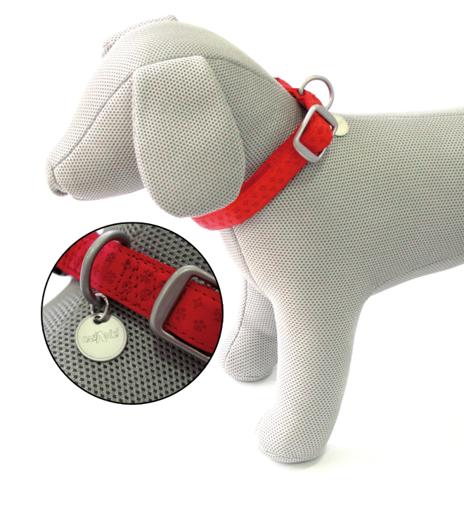 Bobby Mylord Leatherette Adjustable Dog Collar 20-30 x 1 cm, Red