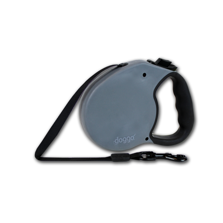 Alcott Doggo everyday retractable leash 4m, S, grey