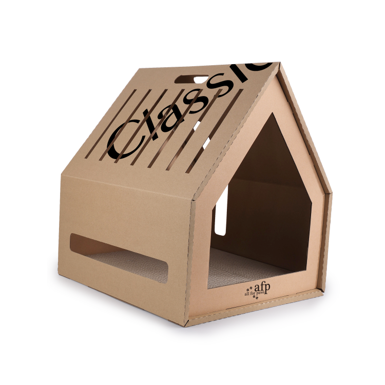 afp Classic Comfort Home Sweet Home Cardboard Hideaway Scratcher