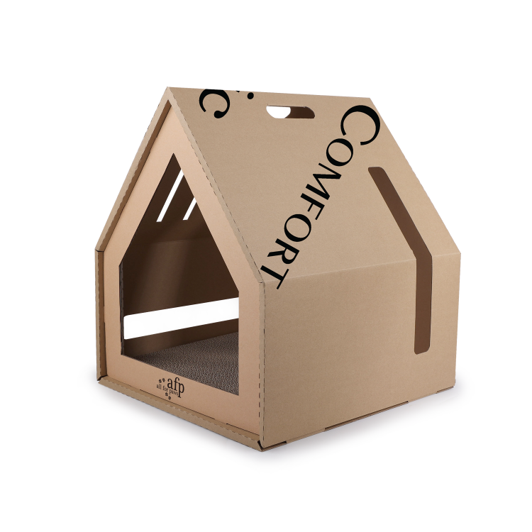 afp Classic Comfort Home Sweet Home Cardboard Hideaway Scratcher