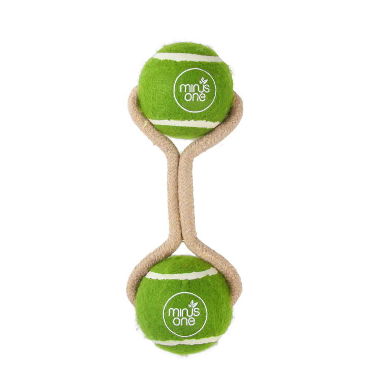 afp Dog Tennis Ball Rope Toy Double Meadow