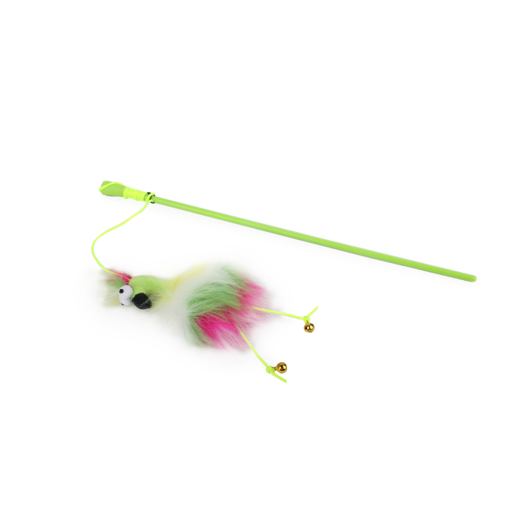 afp Furry Ball Fluffy Bird Wand Pink