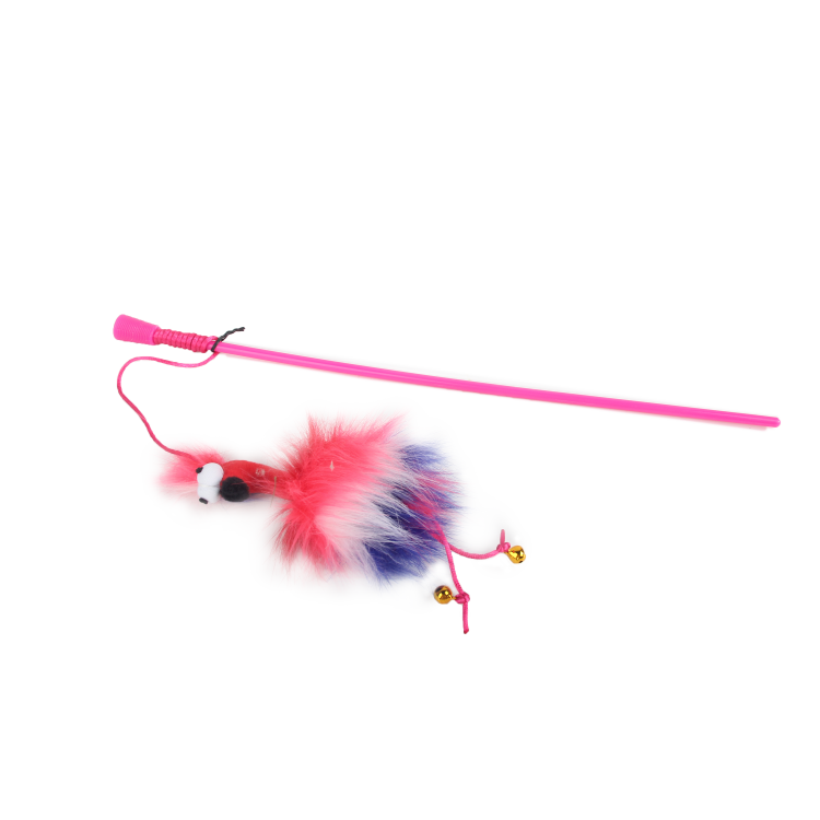 afp Furry Ball Fluffy Bird Wand Red