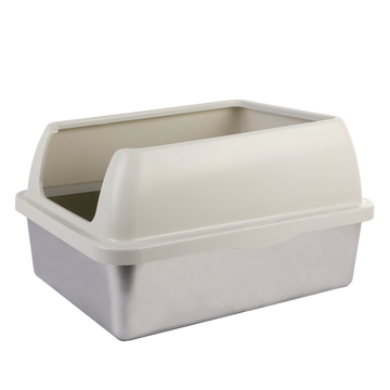 afp Go Fresh Enclosed Stainless Steel Cat Litter Box Sand