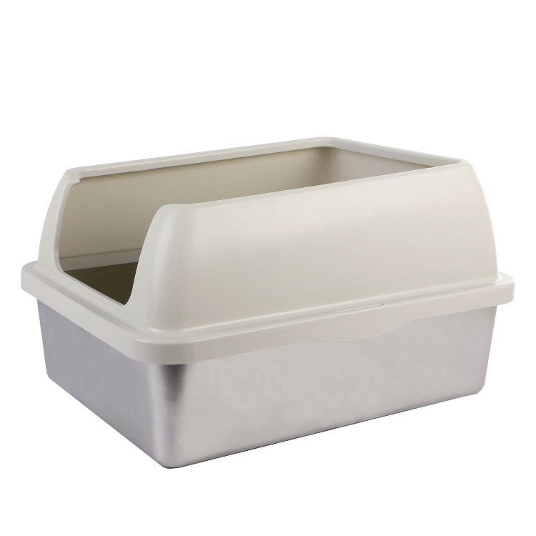afp Go Fresh Enclosed Stainless Steel Cat Litter Box Sand