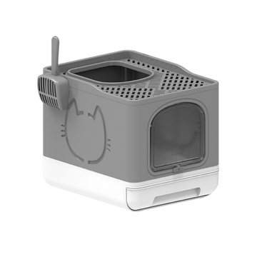 afp Go Fresh Foldable Cat Litter Box Grey