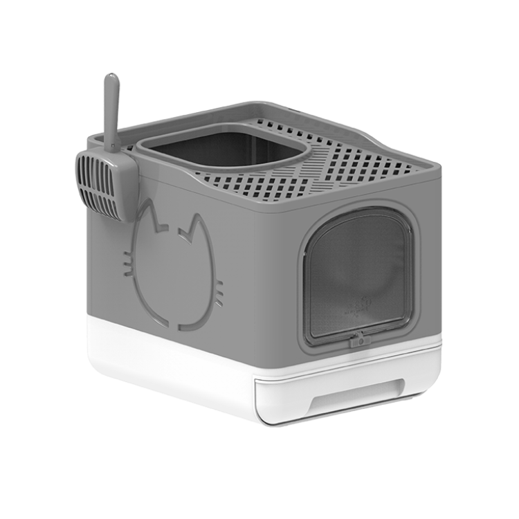 afp Go Fresh Foldable Cat Litter Box Grey