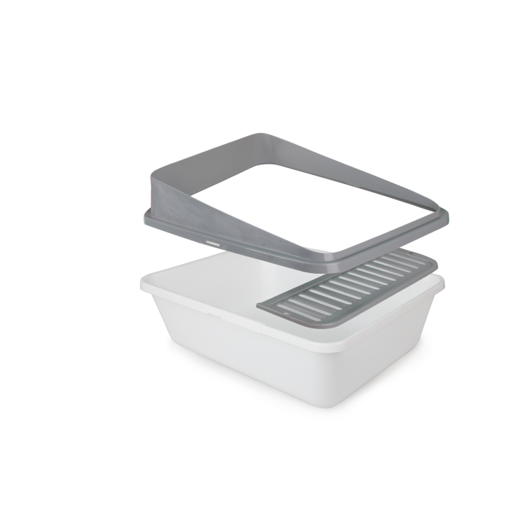 afp Go Fresh High Back Cat Litter Box Small Grey