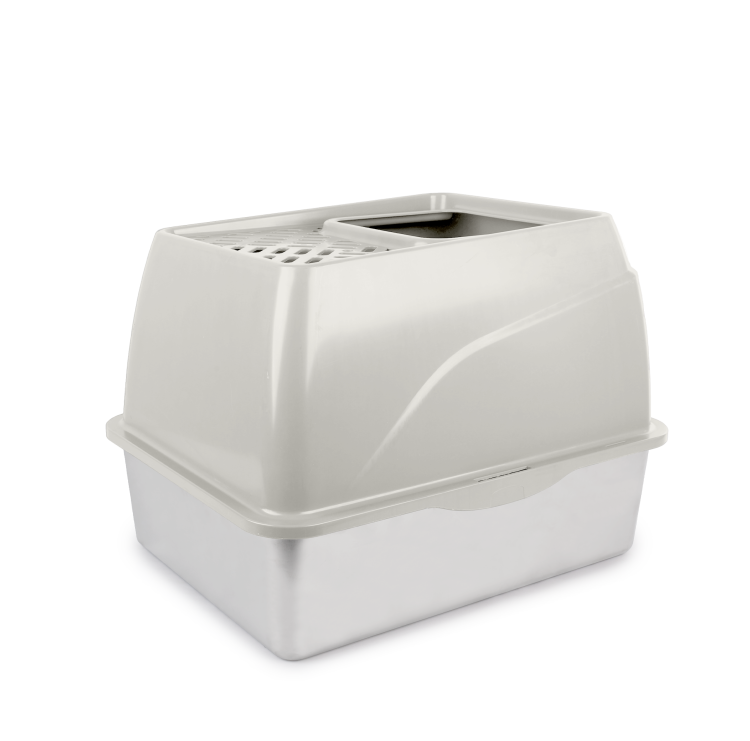 afp Go Fresh Stainless Steel No Mess Cat Litter Box Sand