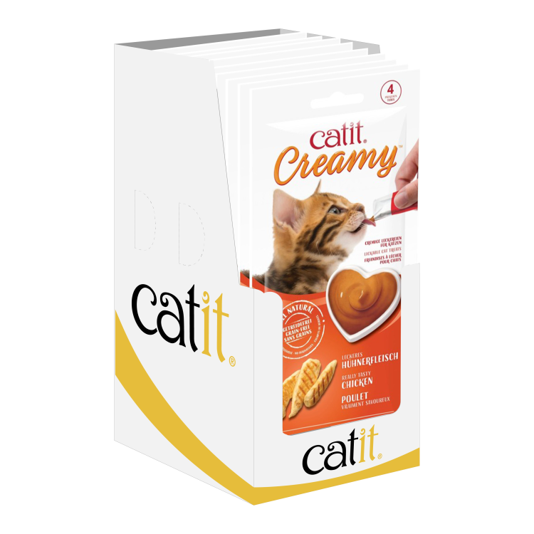 Catit Creamy Lickable Treats, Chicken, 12pk/box