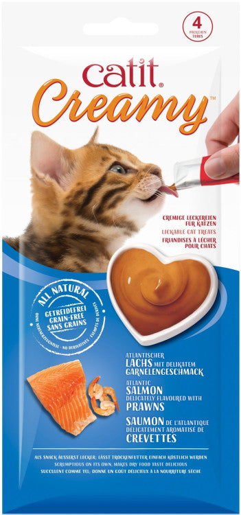 Catit Creamy Lickable Treats,Salmon & Prawns, 12pk/box