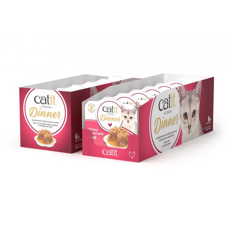Catit Fish Dinner, Salmon & Green Beans 75 g, 6 pcs/box
